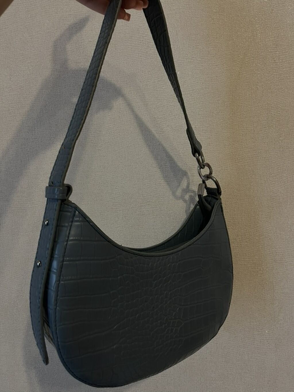 Sadə şık çanta - Rəng: mavi boz (cins rengi) - Material: süni dəri — Çantalar, Bakı (3)