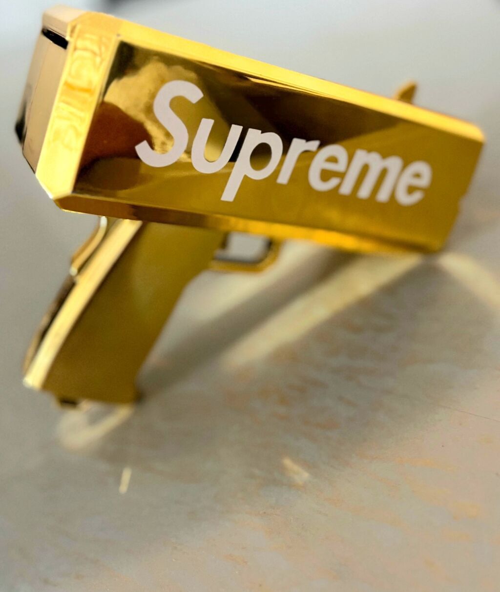 Məhsul: Supreme qızılı “Money Gun” (pul atıcı) Təsvir: - Parlaq — Oyuncaqlar, Bakı (2)