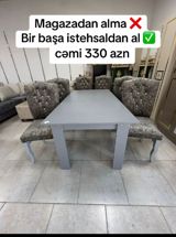 Mətbəx üçün, Yeni, Açılmayan, Dördbucaq masa, 4 stul — Jale_Mebel — Мебель
