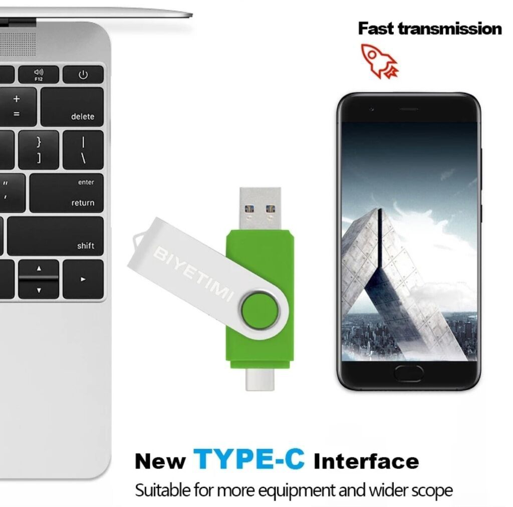 Flash card otg 128 GB TupeC + USB — Elektronika, Bakı (3)