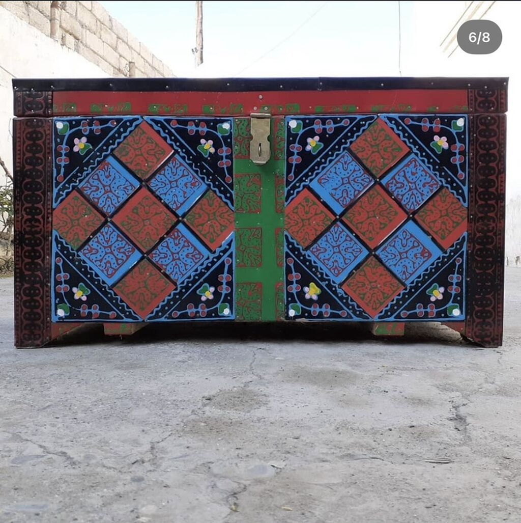 Taxta əl işı – naxışlı sandıq - Material: massiv taxta, əl ilə — Mallar, Xaçmaz (2)