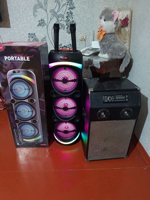 Portativ simsiz akustik sistem – LED işıqlı, 3 qatdan ibarət