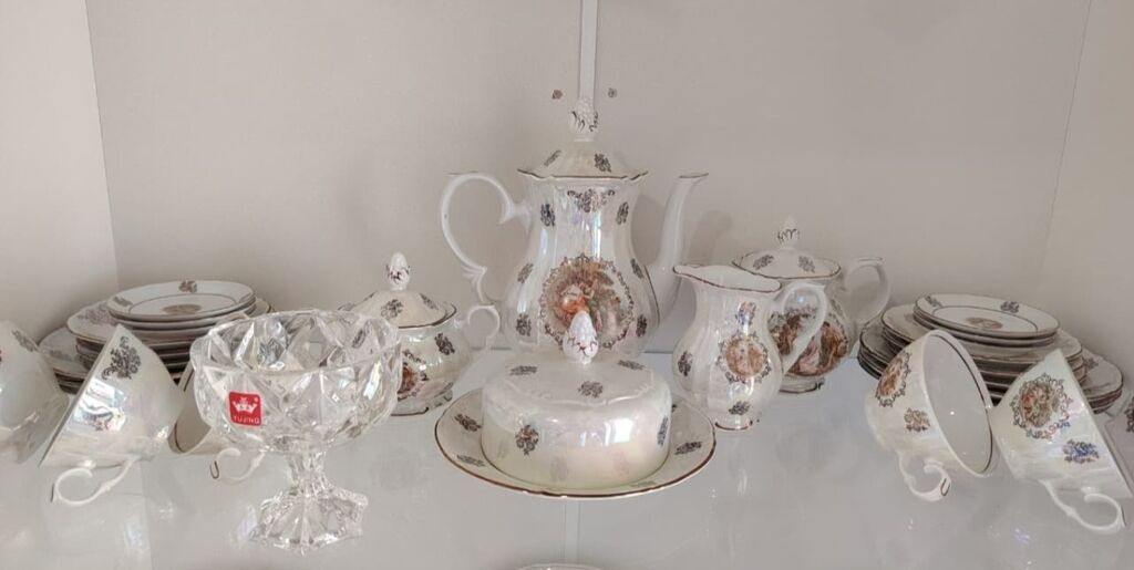Çay dəsti, rəng - Ağ, Farfor, Madonna, 6 nəfərlik