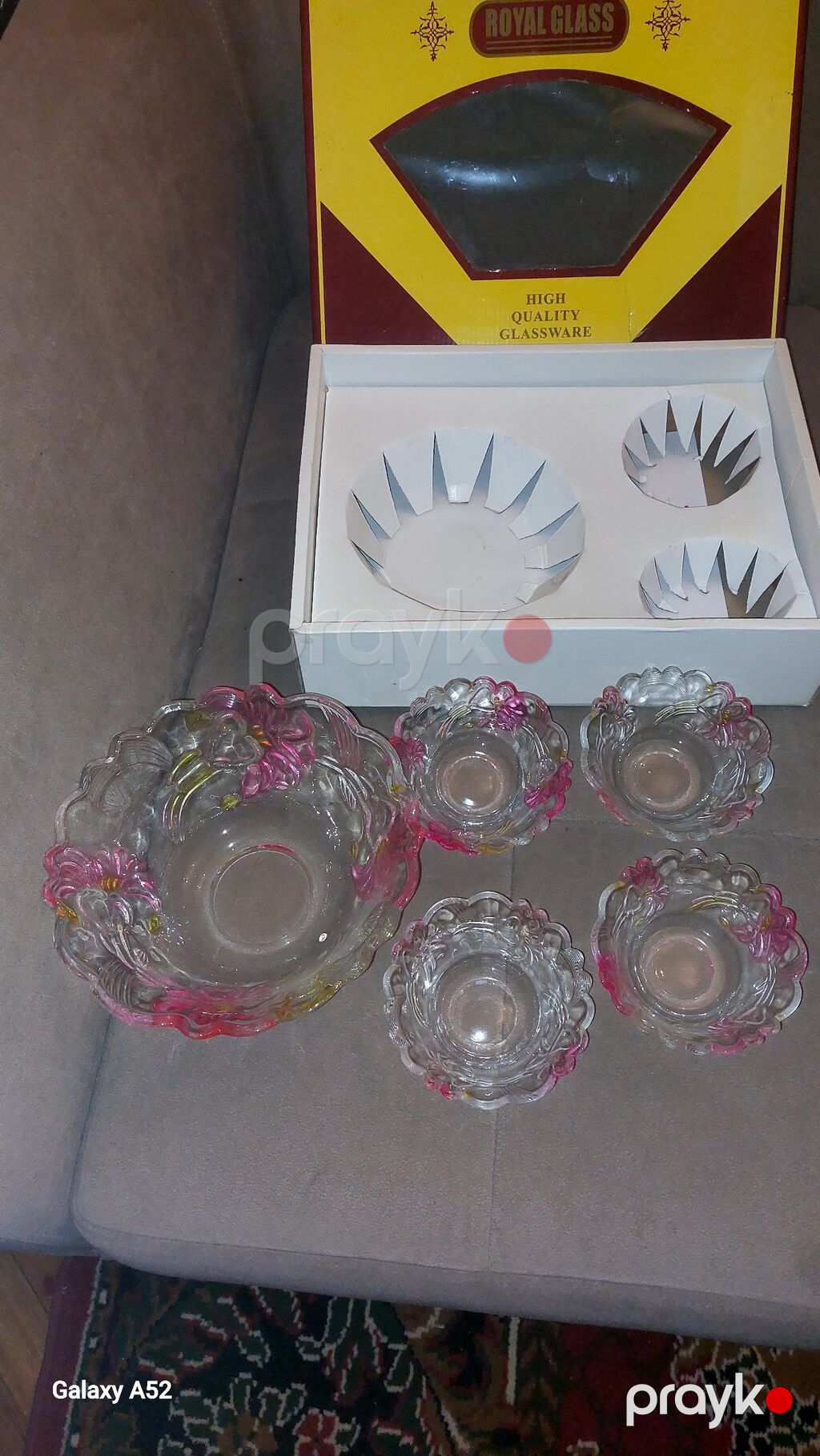 ROYAL GLASS şirniyyat qabları dəsti - Material: qalın şüşə, “High — Mallar, Bakı (3)