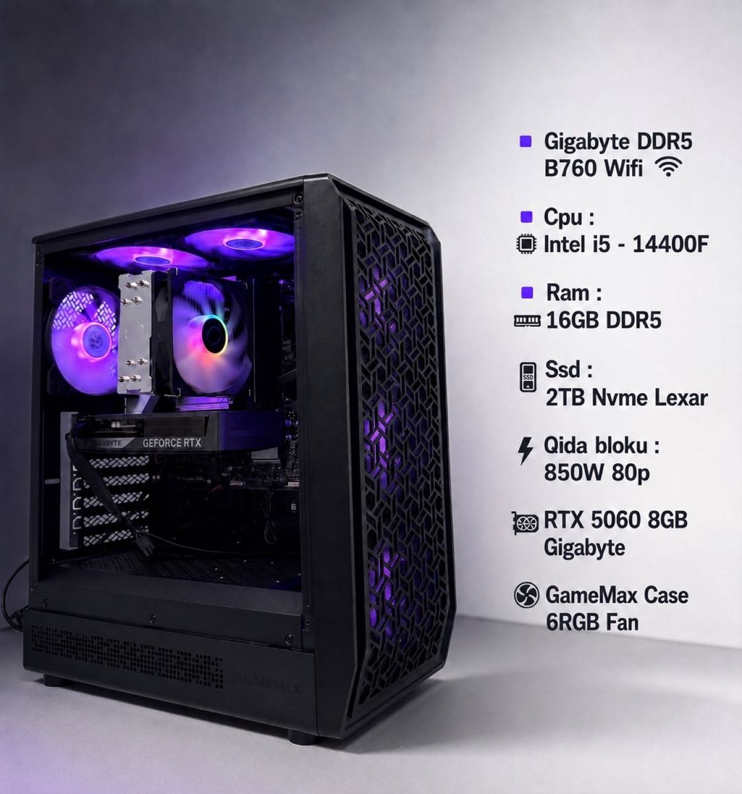 Masaüstü kompüter / RTX 5060 — Masaüstü kompüterlər, Bakı