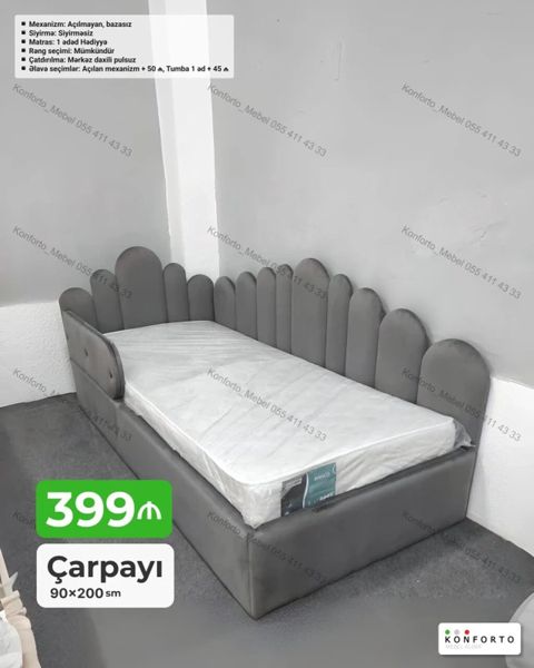 Çarpayı – 90×200 sm - Mexanizm: Açılmayan, bazasız - Sıyrıntı
