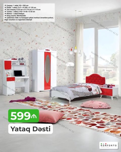 Yataq Dəsti – uşaqlar üçün funksional və zərif dizayn Dəst tərkibi və