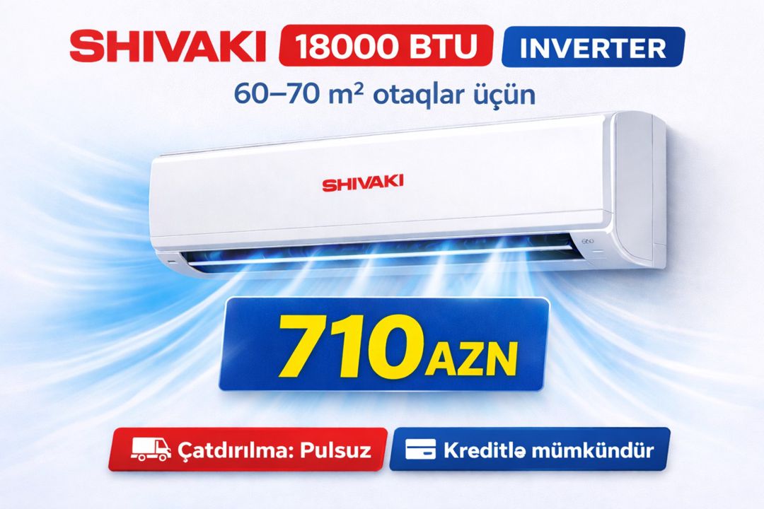 Shivaki kondiosner 18000btu inverter — Mallar, Bakı