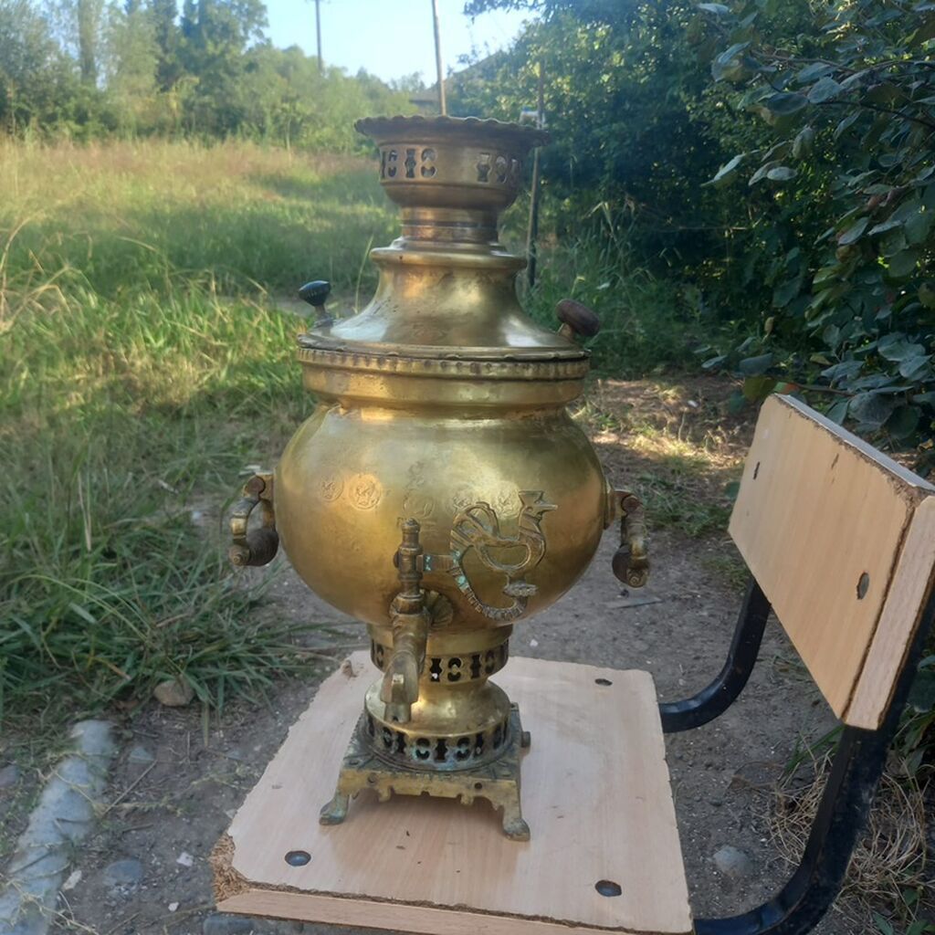 Məhsul: Pirinçdən qədim kömürlü samovar Təsvir: - Material: tam — Mallar, Astara (3)