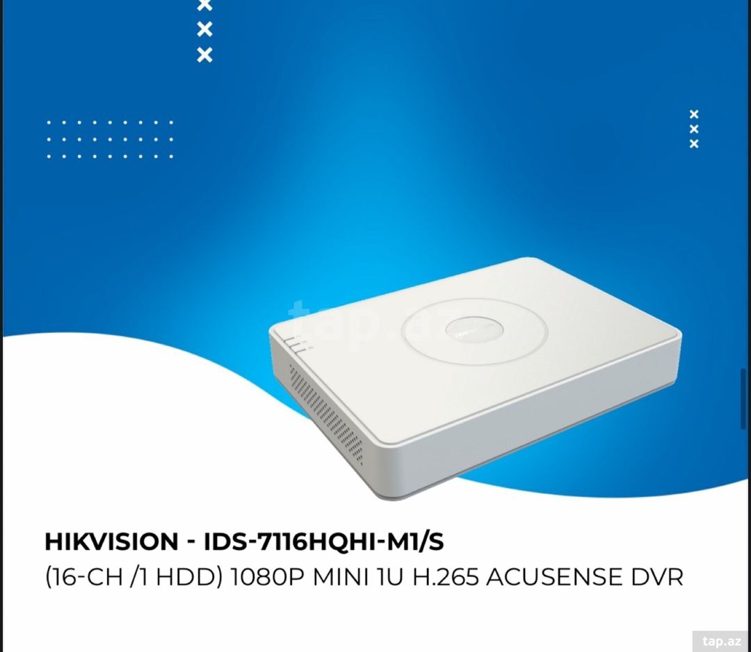 HIKVISION - IDS-7116HQHI-M1/S DVR 16 port — Təhlükəsizlik sistemləri, Bakı