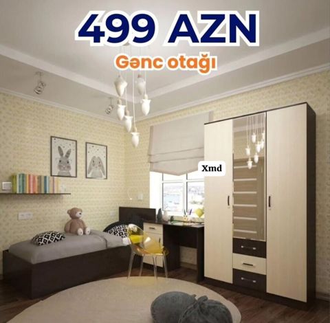 Gənc otağı dəsti – 499 AZN Komplektin tərkibi: - Tək nəfərlik çarpayı