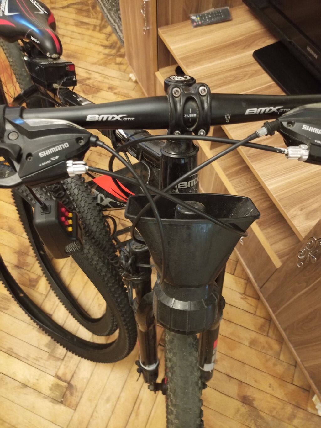 Bmx markalı 26-lıq velosiped qırmızı-qara qarışığ rəng üstündə danq — Dağ velosipedləri, Bakı (6)
