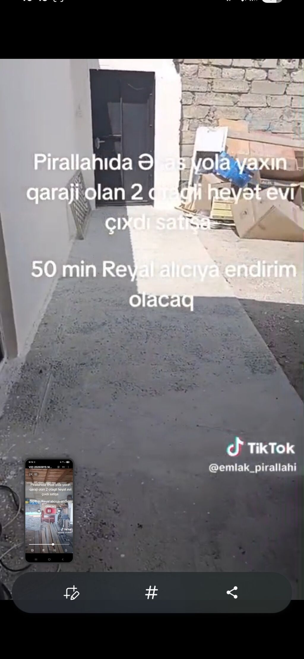Pirallahıda əsas yola yaxın yerləşən 2 otaqlı həyət evi. Həyətdə qaraj — Daşınmaz əmlak, Digah (10)