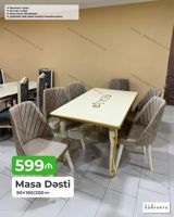 Masa Dəsti – 6 stul ilə - Masa ölçüsü: 90×160/200 sm (açılan mexanizm — Furniture