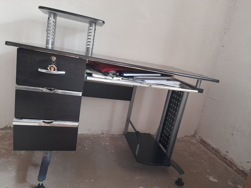 Düz masa, Polkalı, Siyirməli, Metal — Mebel, Bakı (2)