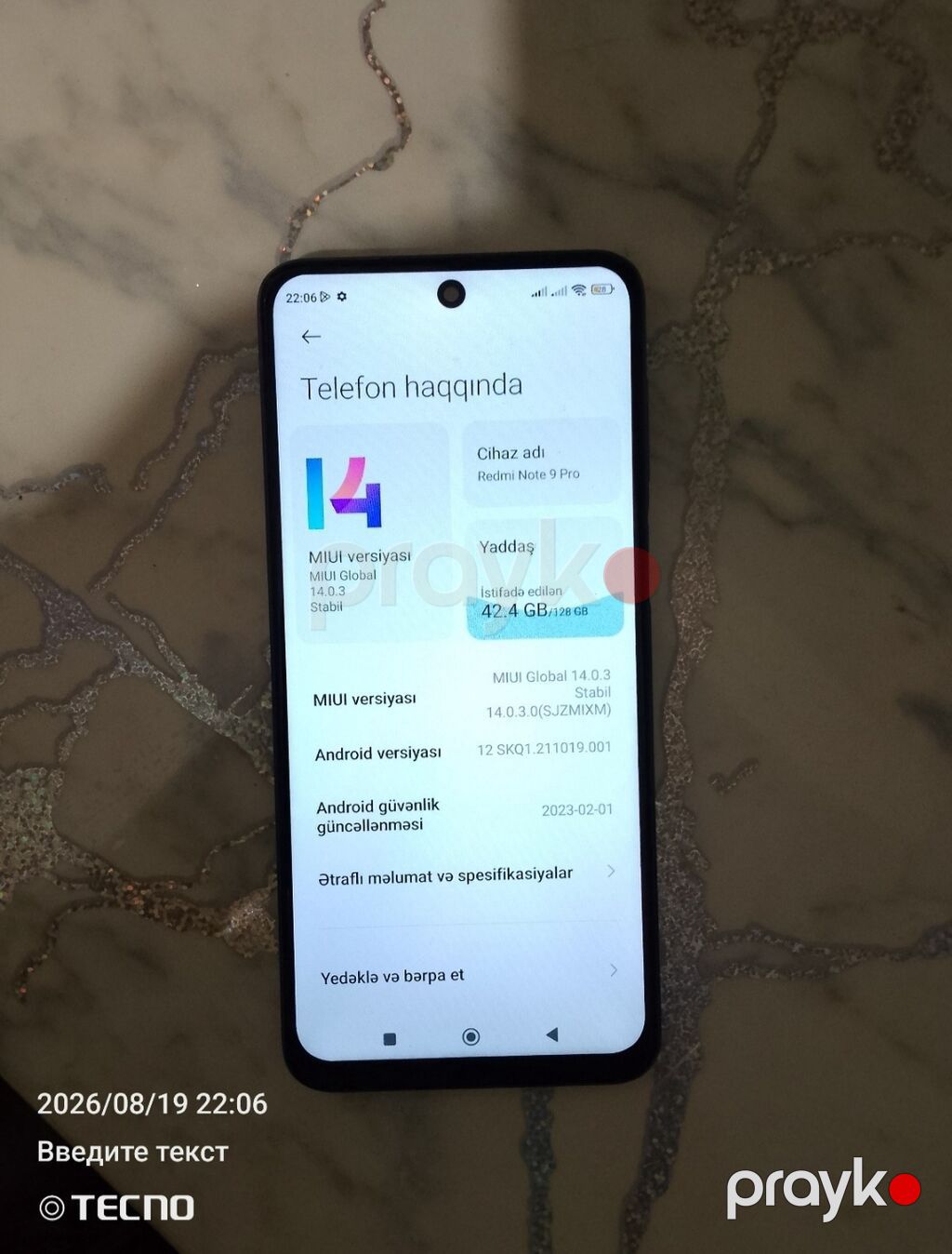 Redmi Note 9 Pro, 128 GB, rəng - Göy, İki sim kartlı — Elektronika, Digah (2)