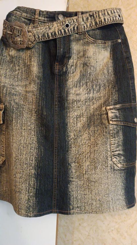 Denim dəst – yubka və gödəkcə - Material: qalın cins parça -