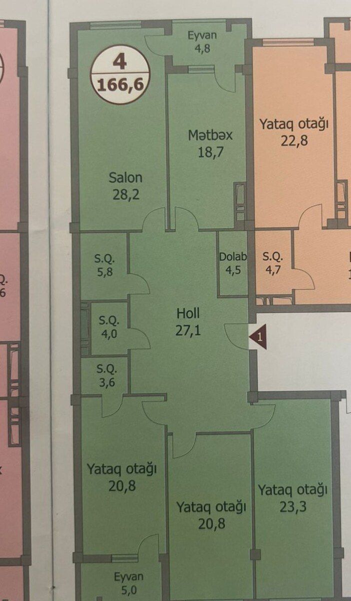 Satılır 4 otaqlı yeni tikili 167 m² — Mənzil, Bakı (3)