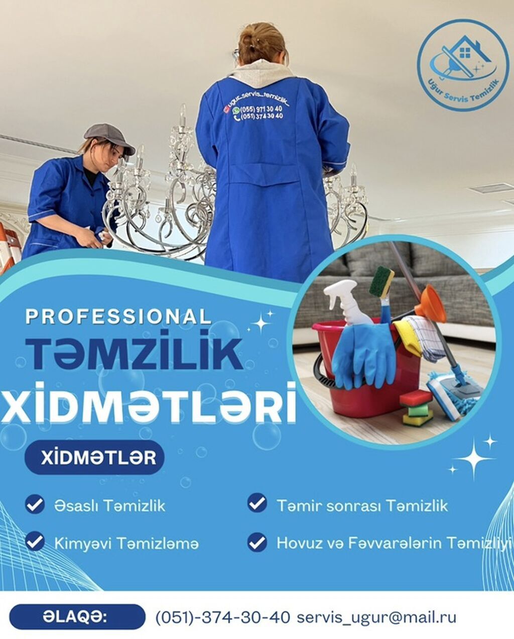 Uğur Servis Təmizlik – peşəkar təmizlik xidmətləri Xidmətlər: - Ev — Təmizlik, Bakı (4)