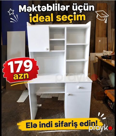 Məktəblilər üçün yazı masası, ağ rəng — Bakı