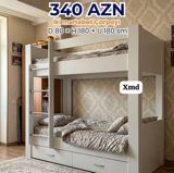 İki mərtəbəli çarpayı – 340 AZN Ölçülər: D 80 × H 180 × U 180 sm — Mebel