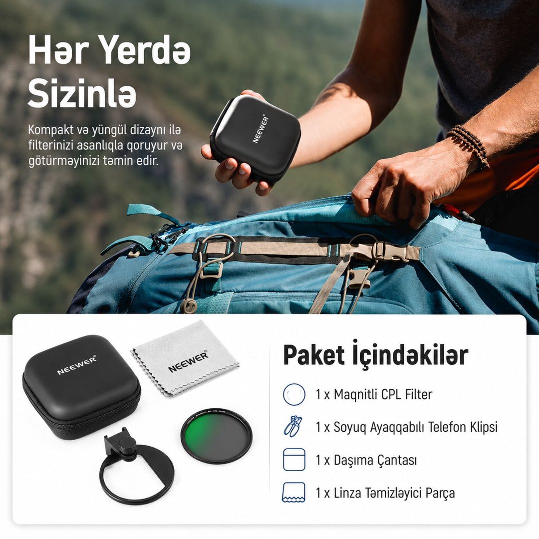 Neewer 67 mm CPL telefon filteri — Elektronika, Bakı (9)