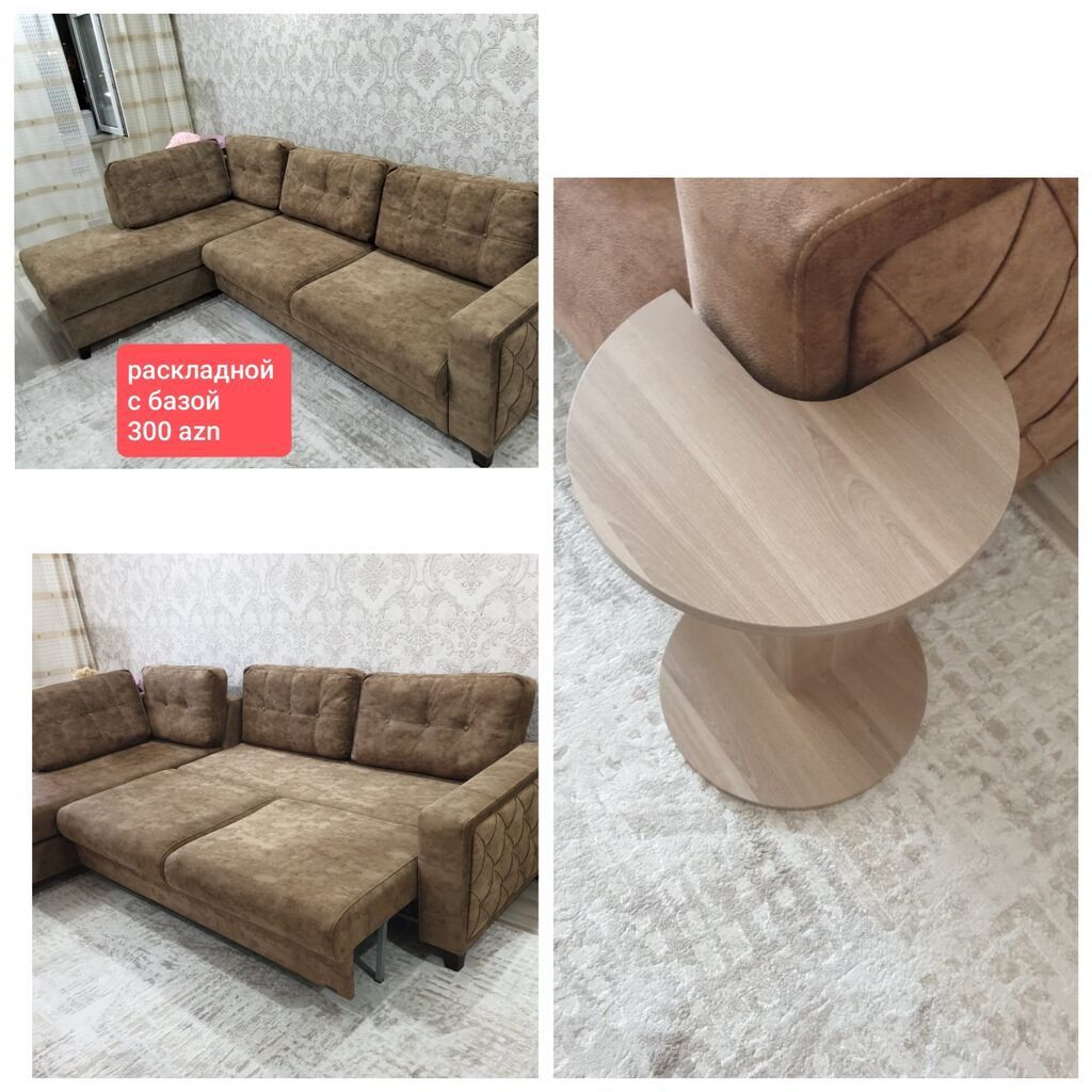 Künc divan, İşlənmiş, Açılan, Bazalı, Nabuk, Çatdırılma yoxdur — Mebel, Bakı