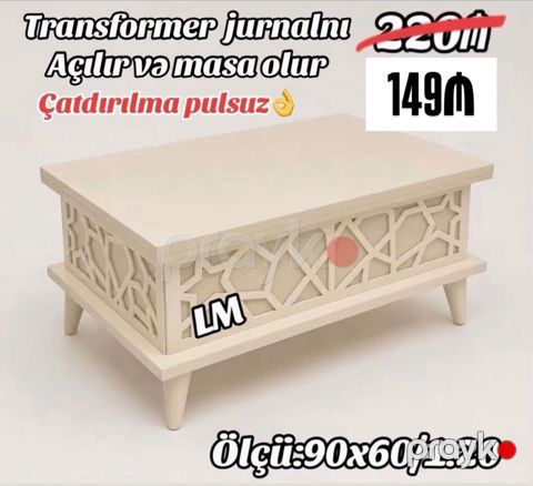 Transformer jurnal masası – açılır və tam funksional yemək/iş masasına