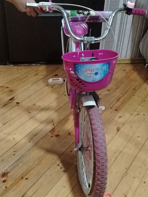 Uşaq velosipedi – White Snow BMX dizaynı - Rəng: çəhrayı-ağ, çiçək və