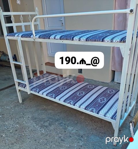Metall iki mərtəbəli çarpayı - Material: möhkəm metal konstruksiya - — Lənkəran