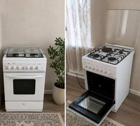 Luxell qaz sobası — 4 gözlü, şüşəli qapaq
