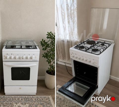 Luxell qaz sobası — 4 gözlü, şüşəli qapaq