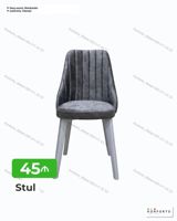 Məmulat: Yumşaq oturacaqlı yemək/stul - Model: Hündür arxalı, vertikal — Mebel