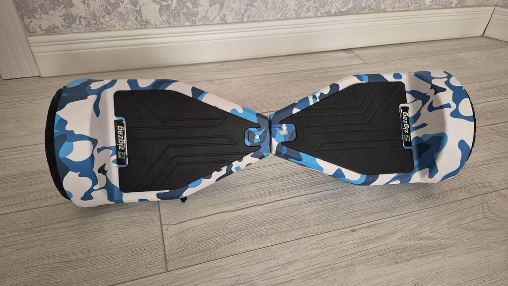 Zigzag hoverboard – mavi-ağ kamuflyaj dizaynlı, özünü tarazlayan — Hiroskopler, Masazır