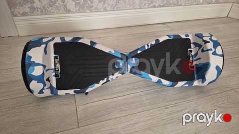 Zigzag hoverboard – mavi-ağ kamuflyaj dizaynlı, özünü tarazlayan — Masazır