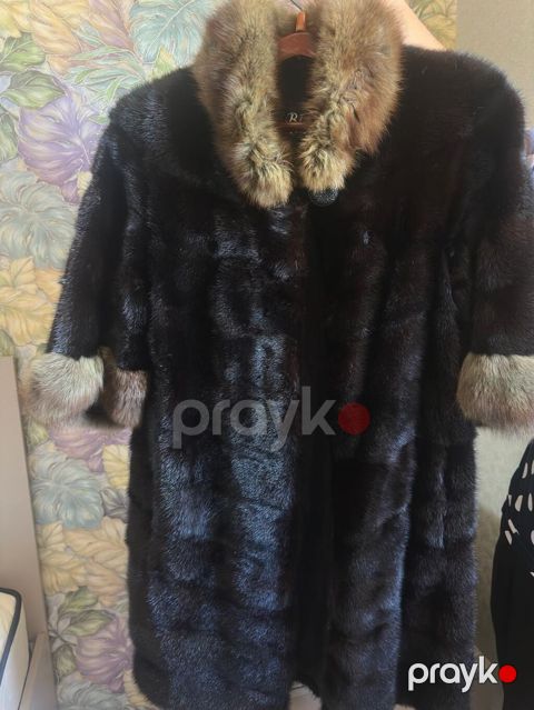 Təbii xəz palto - Material: tünd rəngli norka xəz (sıx, parlaq tük