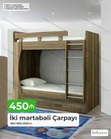 İki mərtəbəli çarpayı – 90×180×200 sm - Kompakt dizayn: yuxarı və — Mebel