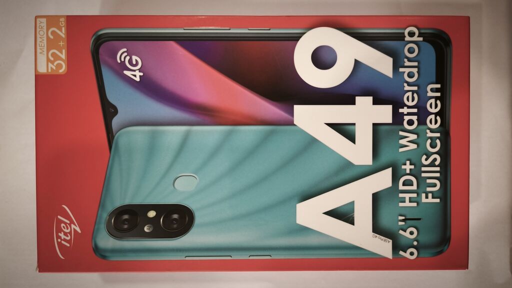 Itel A49 smartfon - Ekran: 6.6 düym HD+ Waterdrop FullScreen -