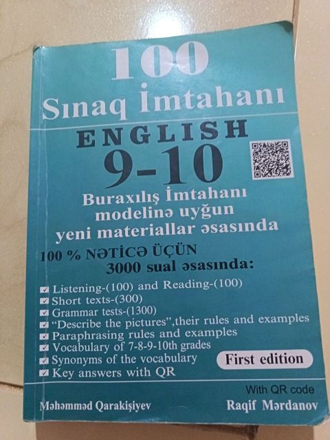 Məhsul: “100 Sınaq İmtahanı – English 9-10” hazırlıq kitabı