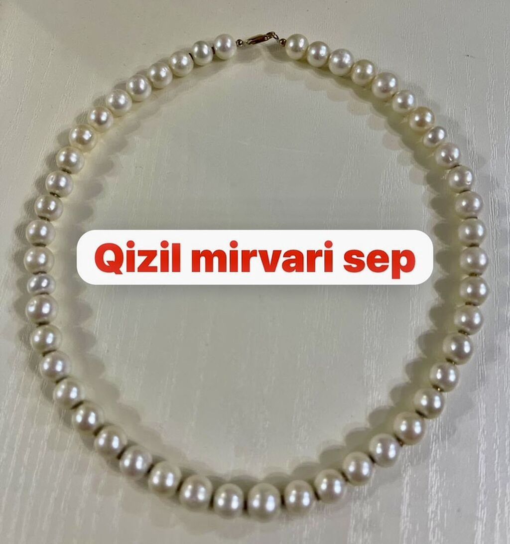 Qızıl mirvari sep - Klassik tərzdə incə mirvari boyunbağı - Dairəvi