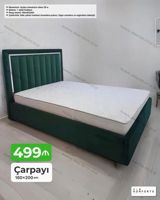 Çarpayı – 160×200 sm - İstiqamət: yumşaq başlıqla, zümrüd-yaşıl — Furniture