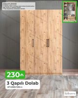 3 qapılı geyim dolabı - Ölçülər: 47 × 200 × 120 sm - Material: 18 mm — Goods
