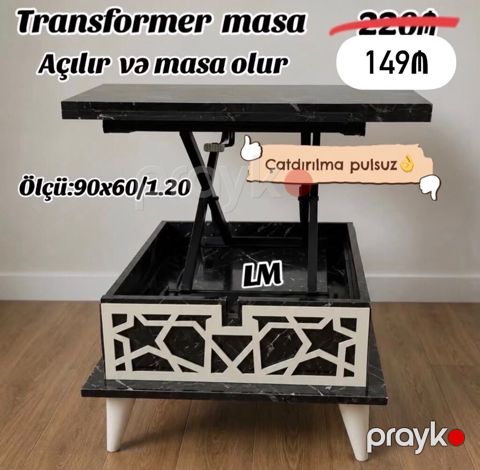 Transformer masa – açılıb yüksələn mexanizmə malik, jurnal masasından