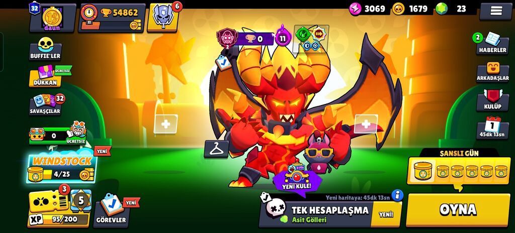 Brawl Stars hesabı 54min kupa 104 karekter 32 prestij ideal hesab Ay — Oyun dəstləri, Sumqayıt (4)