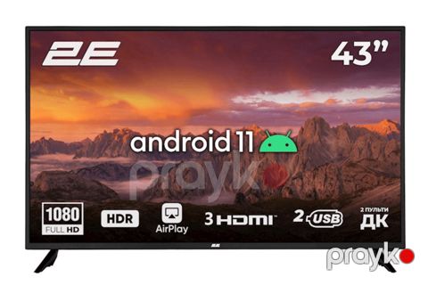 TV Set 43" 2E LED FHD 60Hz Smart Android Black — Bakı