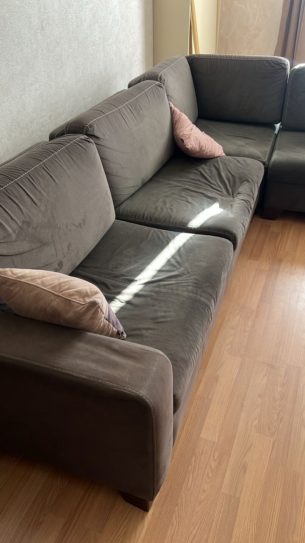 Künc divan, tünd boz rəng, L şəkilli — Divanlər, Bakı (2)