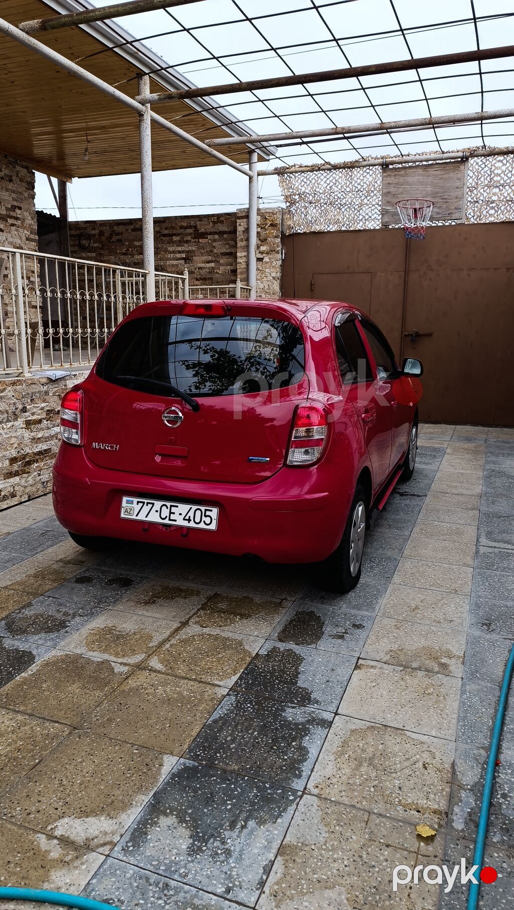 Nissan March (Micra) – qırmızı rəng, 5 qapılı hetçbek. Əsas 77-CE-405 — Avto, Bakı (6)