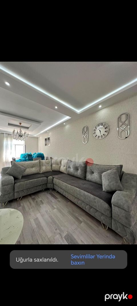 L şəkilli yumşaq künc divan - Rəng: tünd/boz tonlarda, ikiqat