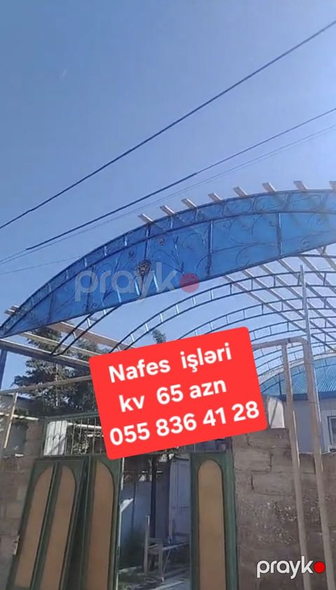 “Nəfes işləri” – hovlu və girişlər üçün dekorativ metal karkaslı — Bakı