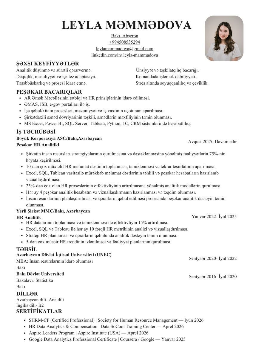 Şirkətlərin ATS Sistemindən Keçən CV-lərin Hazırlanması — Digər, Bakı